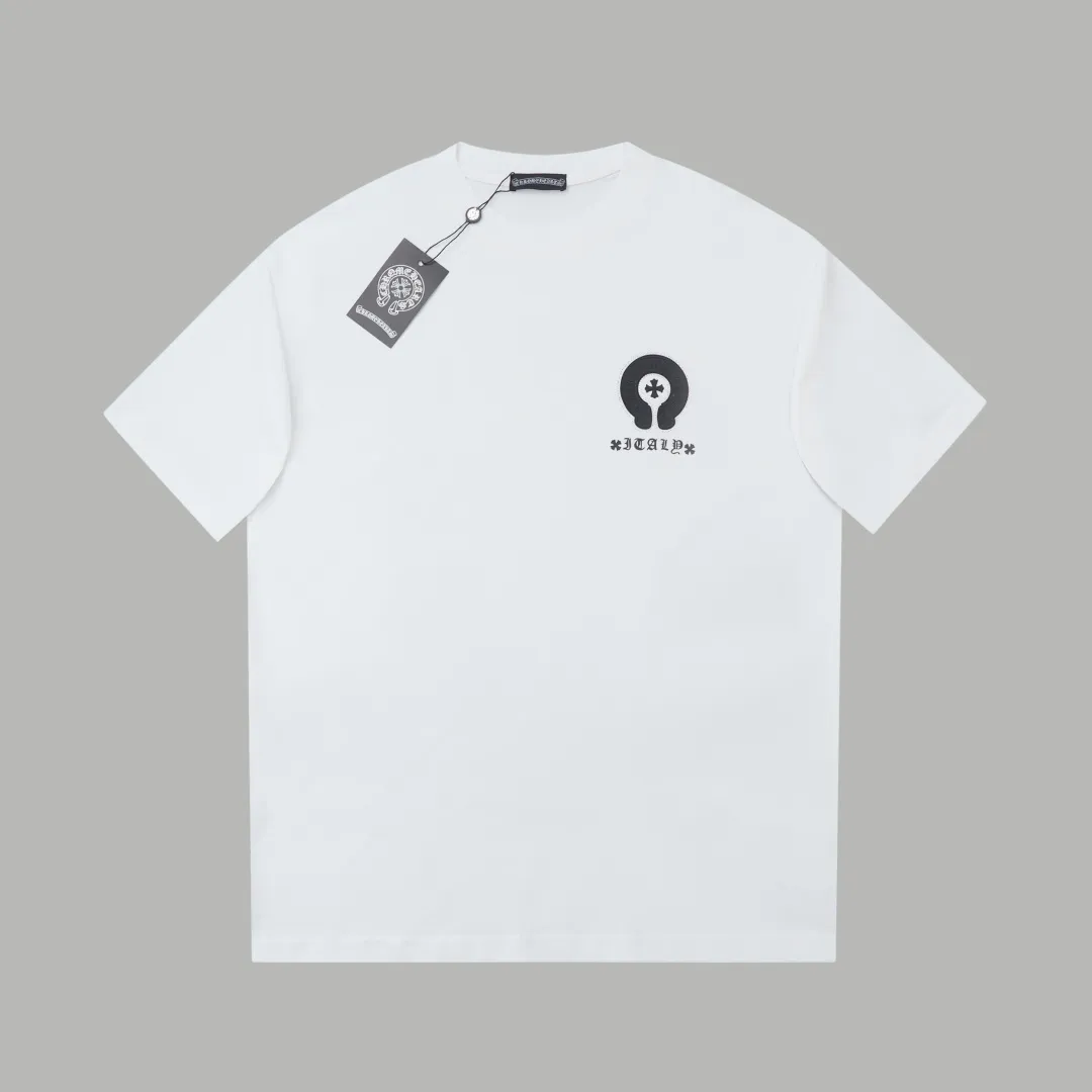 🅿️230 ✨CH✨🆕25SS spring and summer new style Crow Heart ✝ Rack logo leather label hot-drilled short sleeves Light luxury essential item for daily commuting for men and women Correct version Welcome to compare Detailed features · 260 grams of 100% pure cotton double yarn jersey fabric · Custom dyed in the same cylinder, special thickened 32 pieces of double-strand 1X1 thread · Double-needle stitching and cross-stitching technology · Original main mark, washed tag, brand moisture-proof paper packaging Color: white/black/purple/grey Size: S/M/L/XL